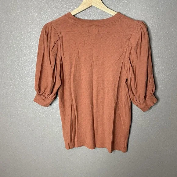 Nation LTD top Orange Loren Balloon sleeves Women's Size Small - Picture 2 of 3